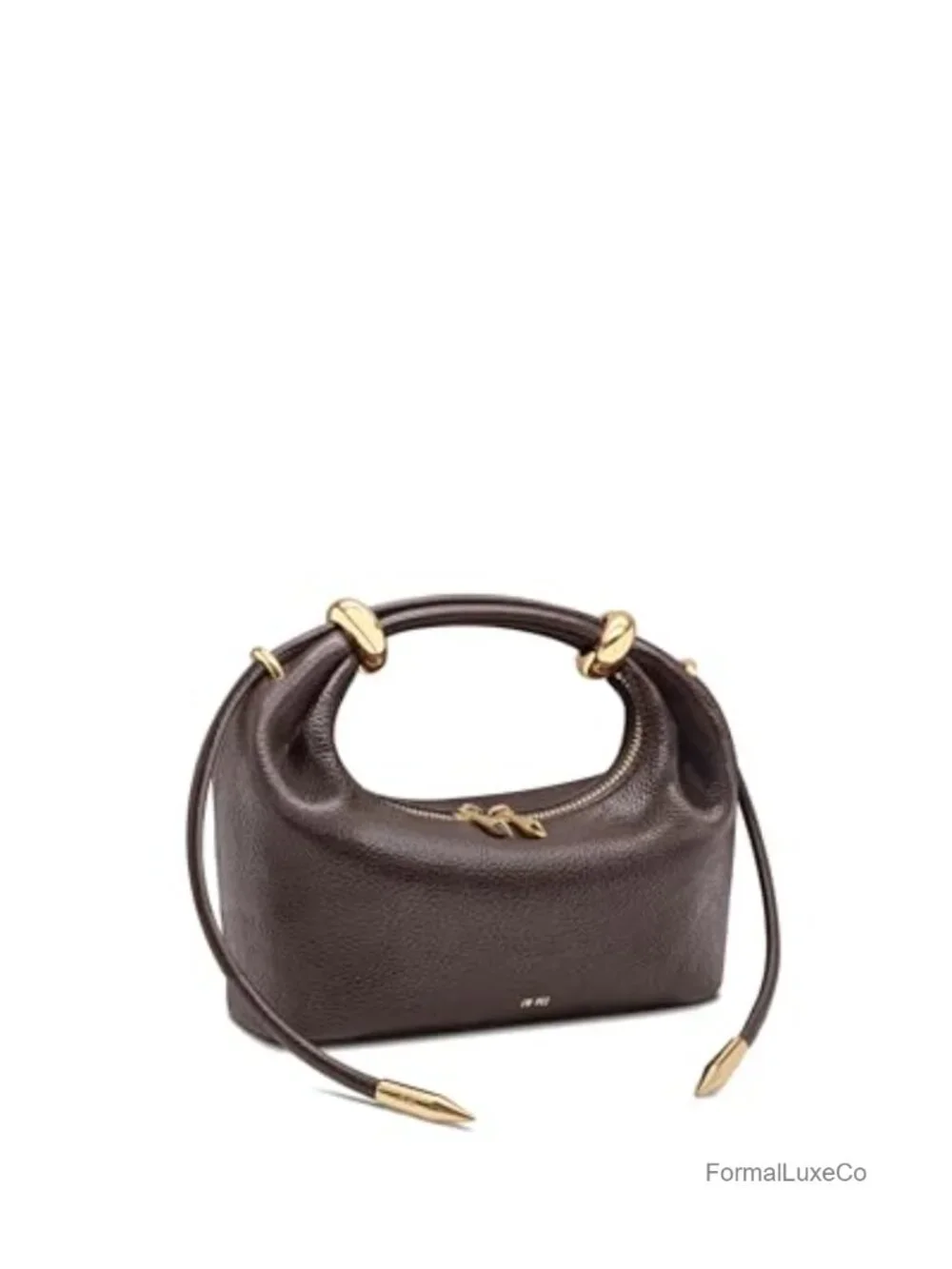 Vegan Leather Top Handle Bag with Gold Hardware, Crossbody Strap, Fits iPhone